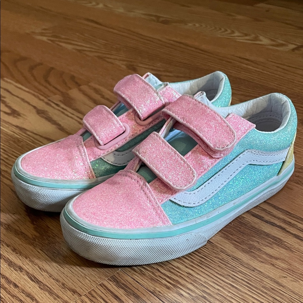 Vans Kids Sparkly Sneakers - Pink and Teal